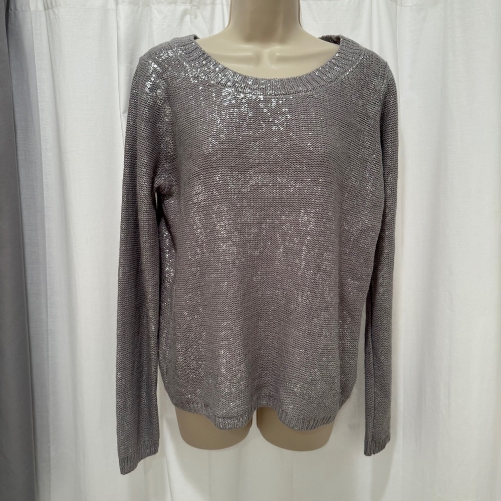 Sparkle & Fade Silver Knit Sweater